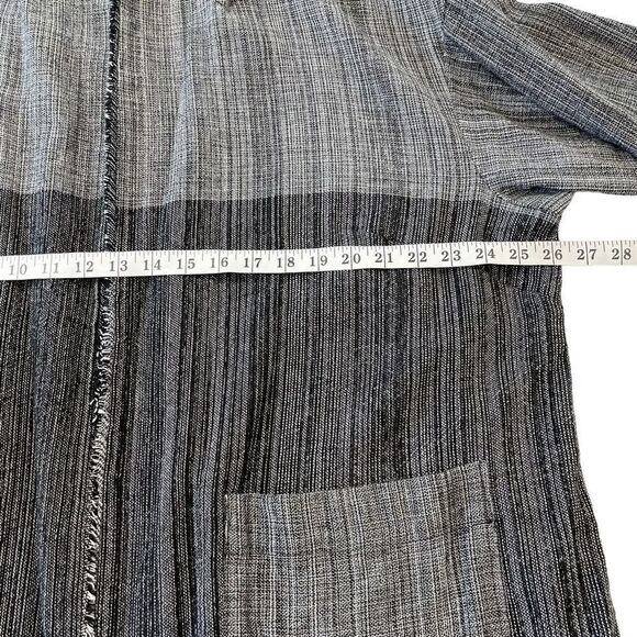 Eileen Fisher Woman Organic‎ Cotton Hazy Block Long Line Lightweight Coat, OS - Picture 10 of 11